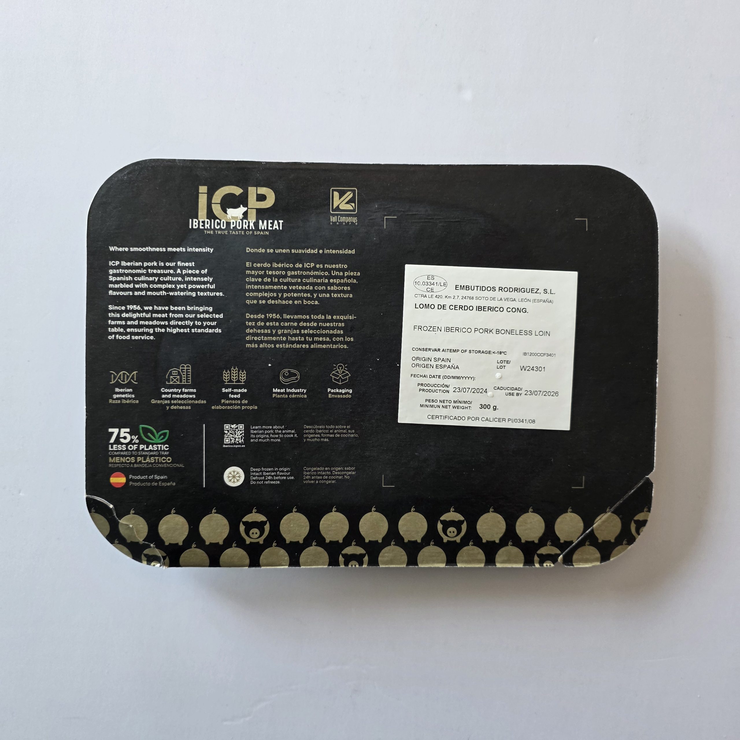 FROZEN IBERICO PORK BONELESS LOIN-B PG31-0021ES